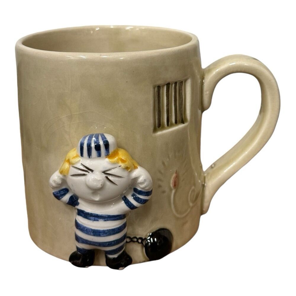 Vintage Kato Kogei 3D Coffee Cup Jail Breakout Made In Japan